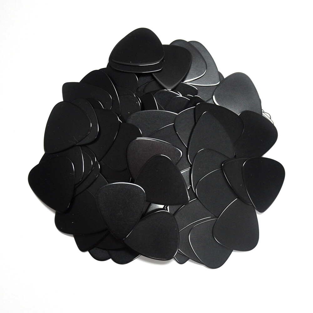 Lots of 100pcs 0.46mm Thin Celluloid Blank Guitar Picks Plectrums Solid Black