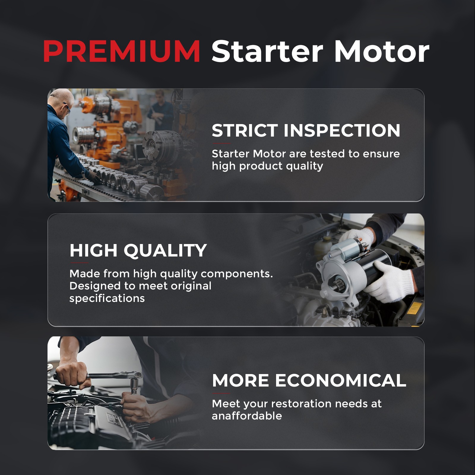 19301N Starter For Hyundai Elantra 2017-2020 Tucson 2014-2020 Kona Elantra GT