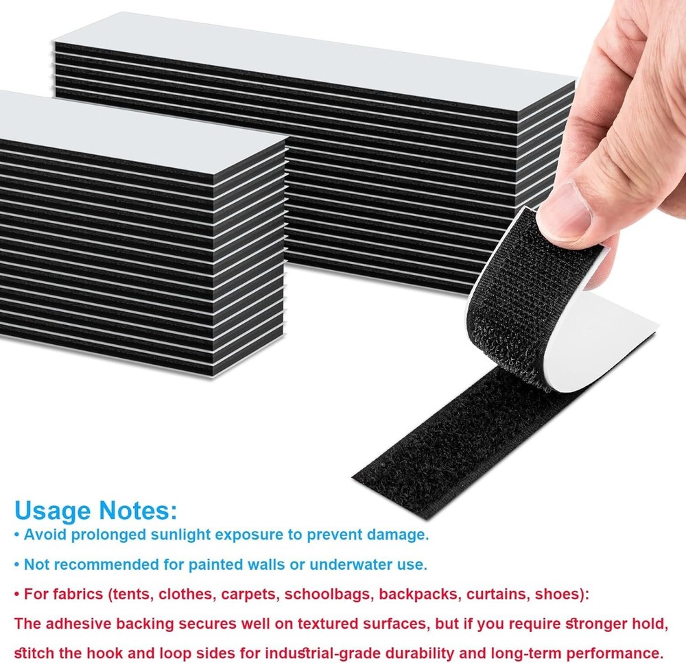 32 Sets 1X4 Inch Hook and Loop Strips with Adhesive, Strong Sticky Back, Heavy