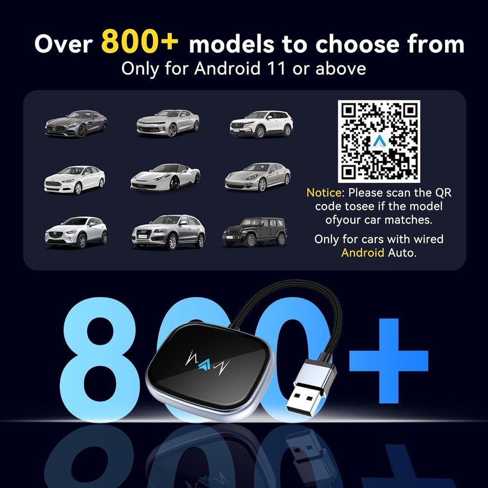 Android Auto Wireless Adapter, Wireless Carplay Adapter, Latest NFC Touchscreen