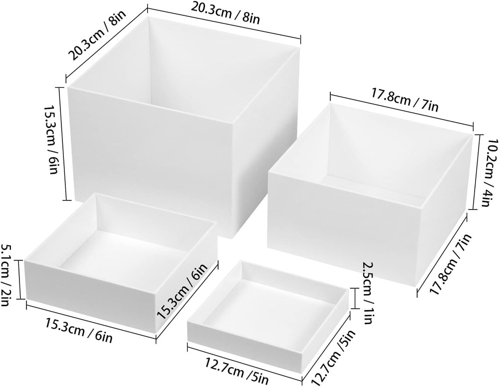 Acrylic Cube Cupcake Display Stands - 5-Sided Nesting Risers for Events