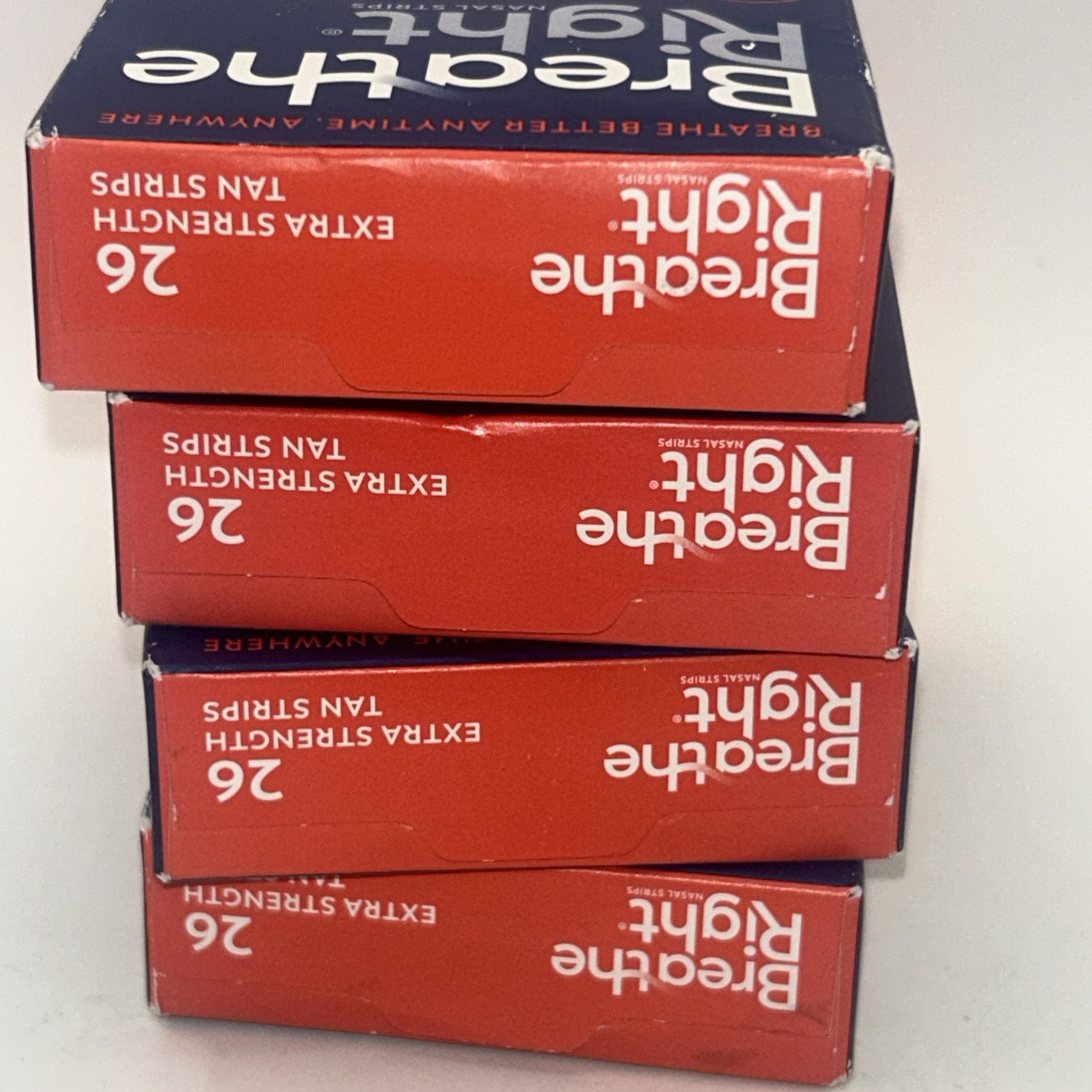 Breathe Right Extra Strength Nasal Strips LOT OF 4 104 Count Sleep Exercise Trav