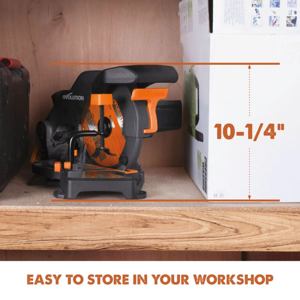Evolution R210CMS: Compound Miter Saw With 8-1/4 in. Multi-Material Cutting Blad
