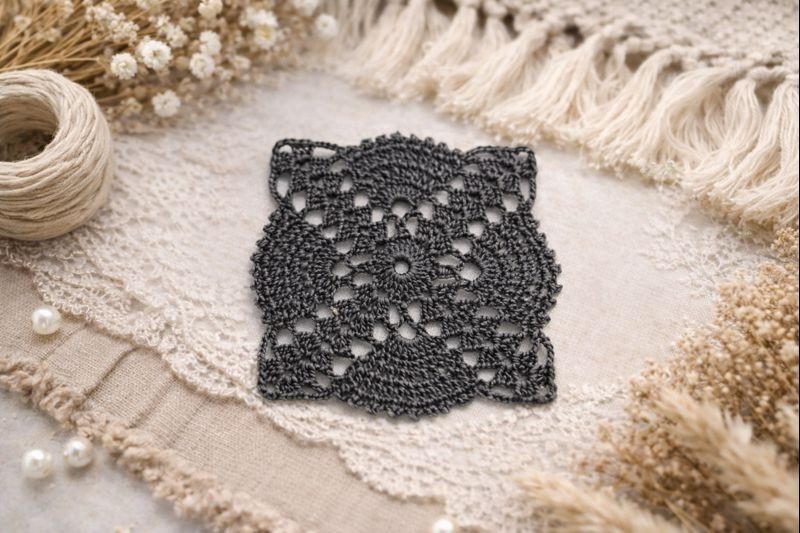 Crocheted Doily, Small Doily, Textile Ephemera, Junk Journaling