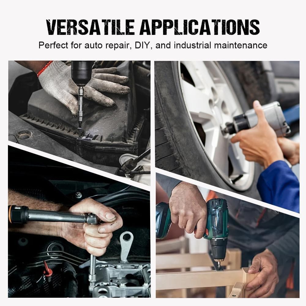 4PCS Low Profile Impact Socket Adapter Set 2025 New Stubby Impact Sockets Set US