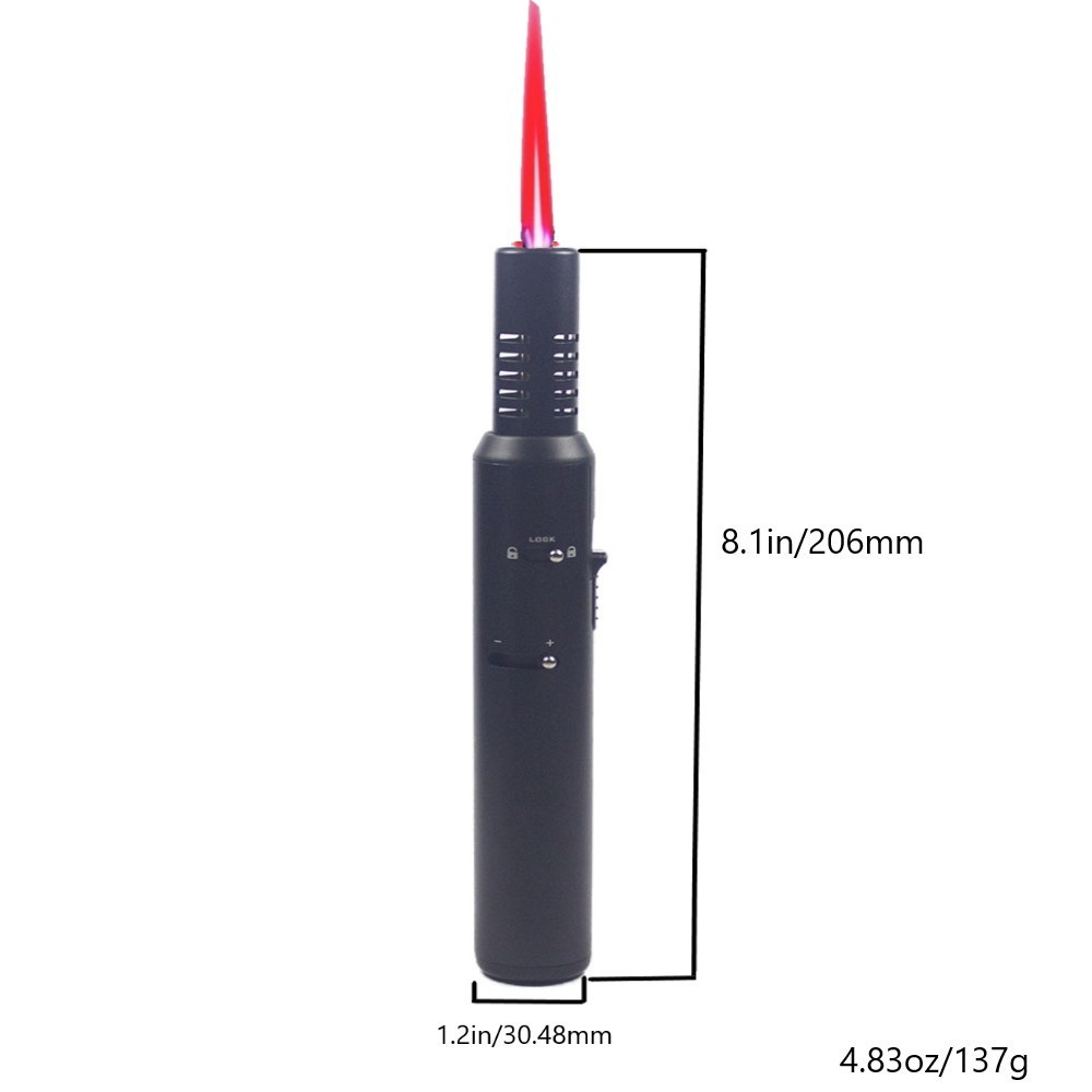 EverTech Pen Jet Butane Torch Lighter Safety Lock & Adjustable Flame Refillable
