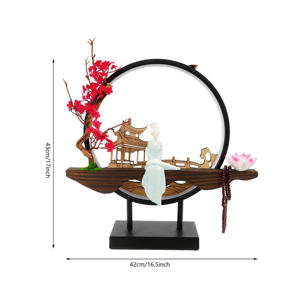 Backflow Incense Holder with LED Light, Ceramic Backflow Incense Burner