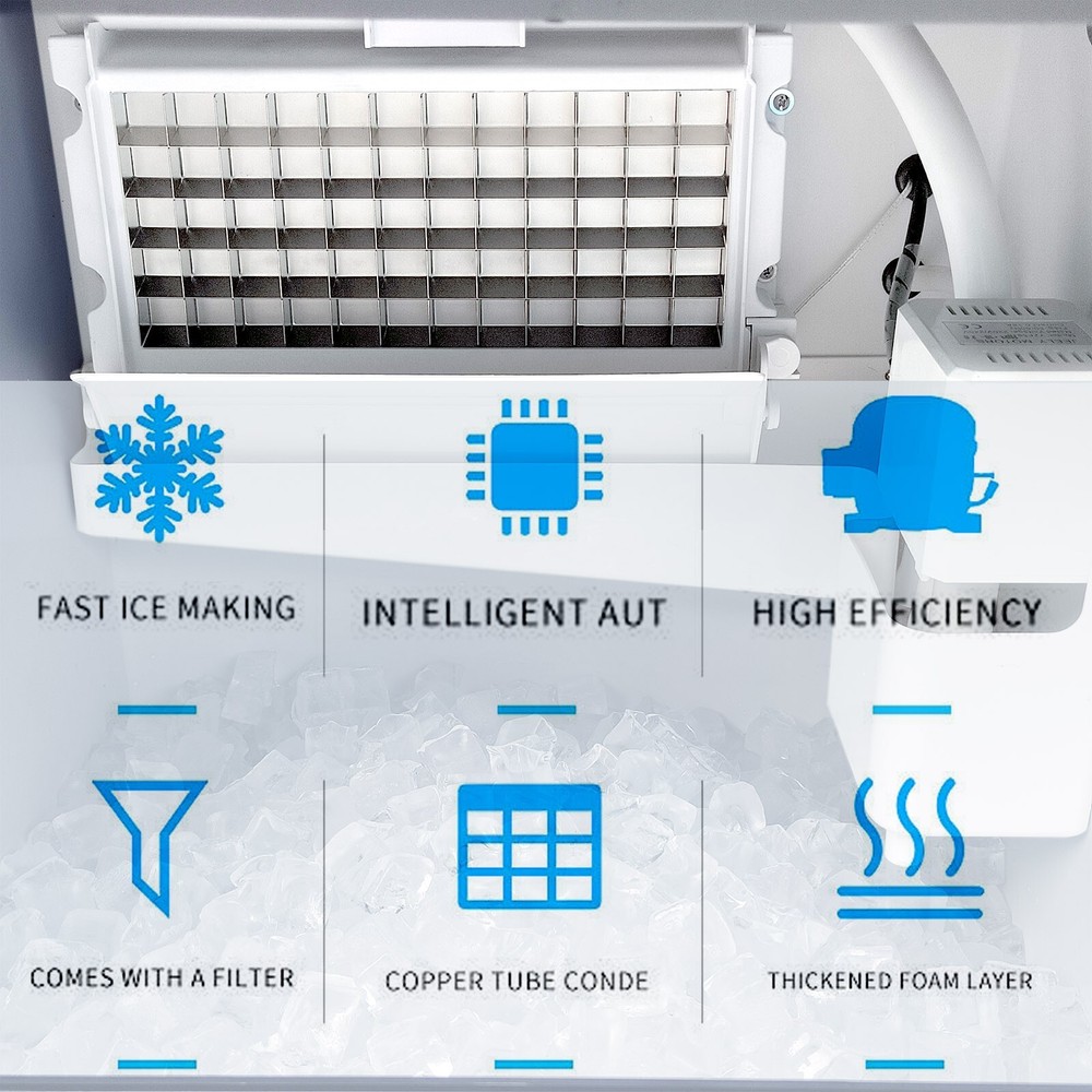 Kolice Commercial Automatic Ice Making Machine Ice Cube Maker-132 LBS/Day