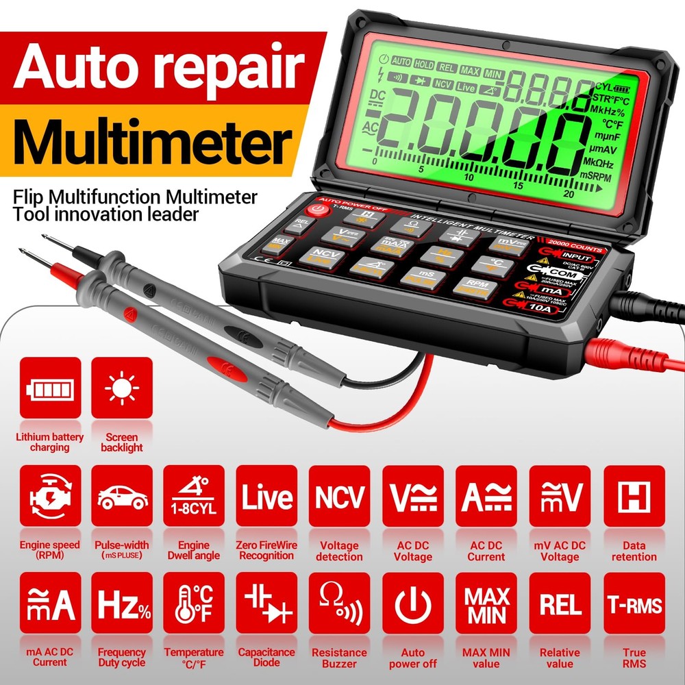 ANENG Multimeter,20000 Counts Digital Rechargeable Automotive Engine...