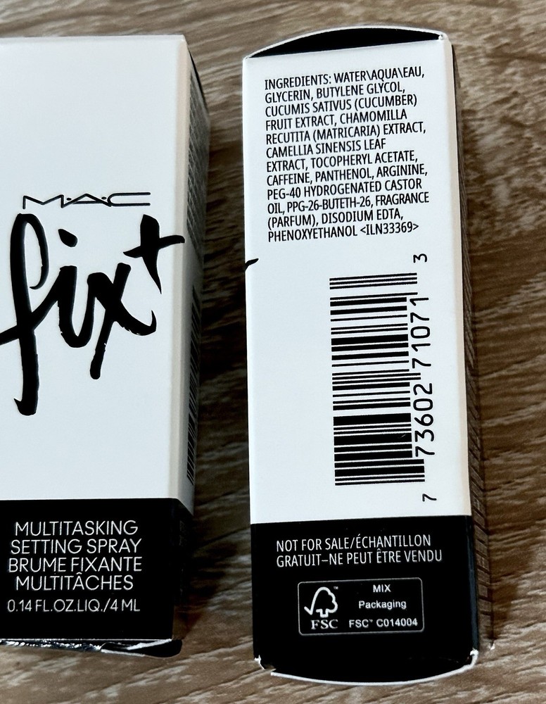 2 - MAC Fix+ Multitasking Setting Spray samples 4ml / 0.14 fl oz each