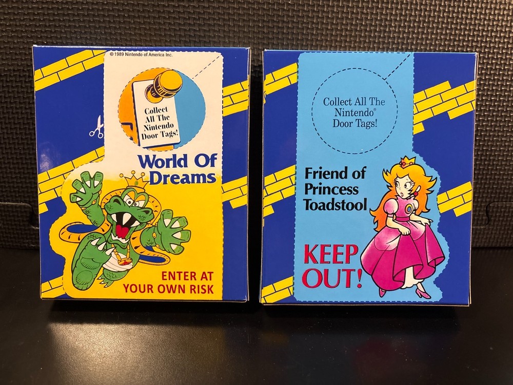 Super Mario Bros fruit snacks - 2 empty custom design display boxes