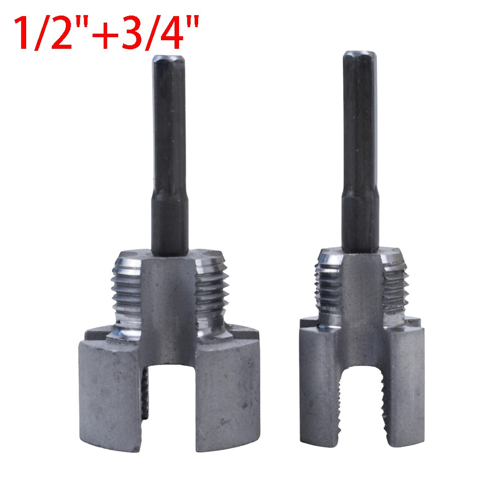2Pcs 1/2''&3/4'' Water Pipe Integrated Internal & External Pipe Threading Tool