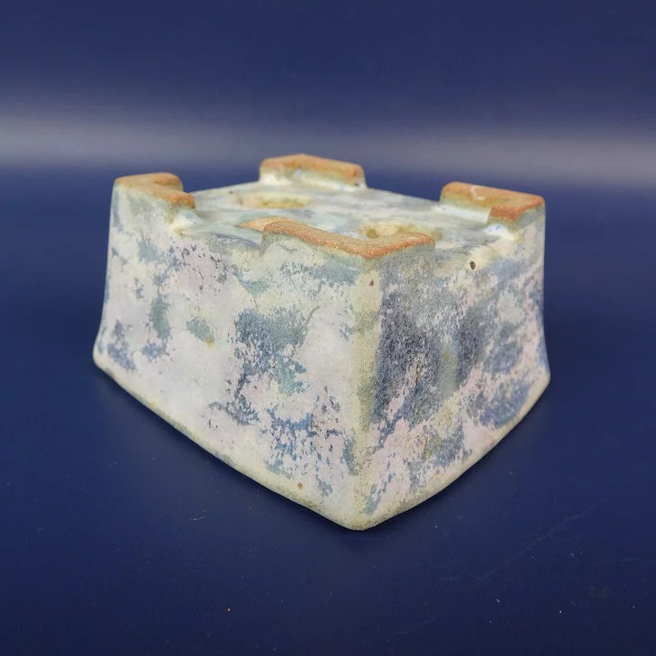 Japanese Bonsai Pot Signed Small Rectangular 7cm Glazed Ceramic Mini Pot Used