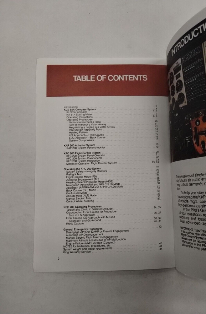 King KAP/KFC 200 Flight Control Systems Pilots Guide -Reproduction