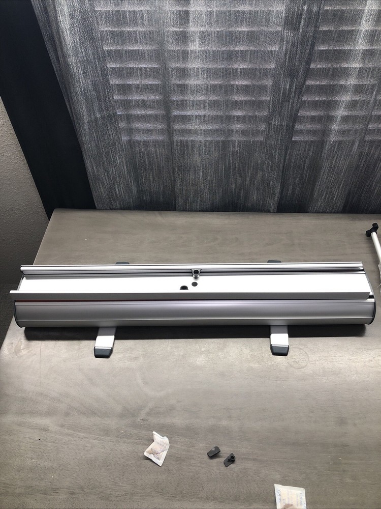 Double Sided Retractable Pull Banner Stand 33”x78” Visual Area Driving Safely