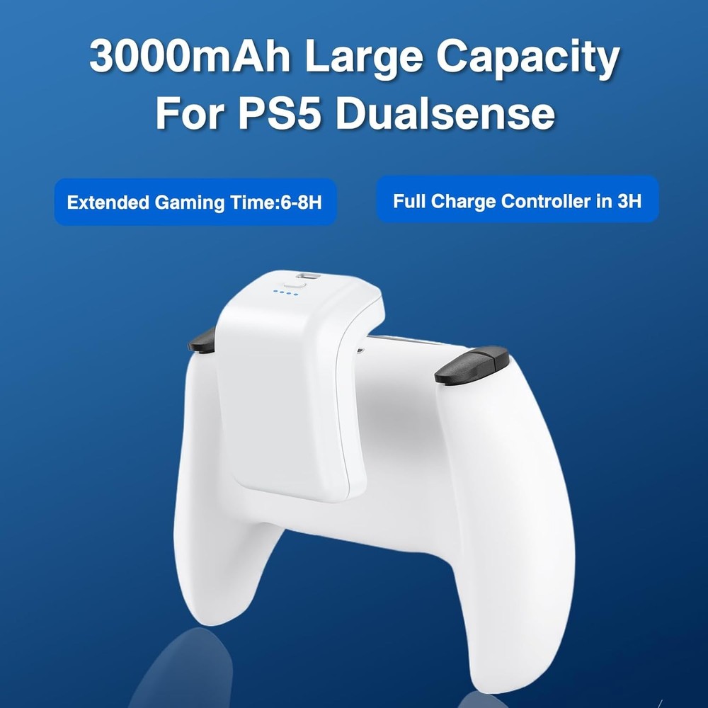 2X 3000mAh PS5 Controller External Battery Pack, PS5 Replacement Battery Extende
