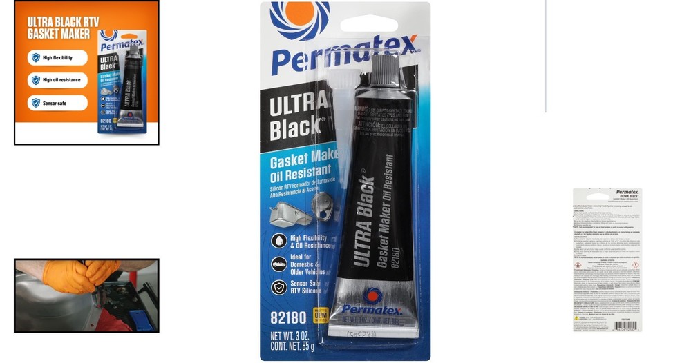 3 oz Sensor Safe Ultra Black Silicone Gasket Maker - Durable & Fast-Curing