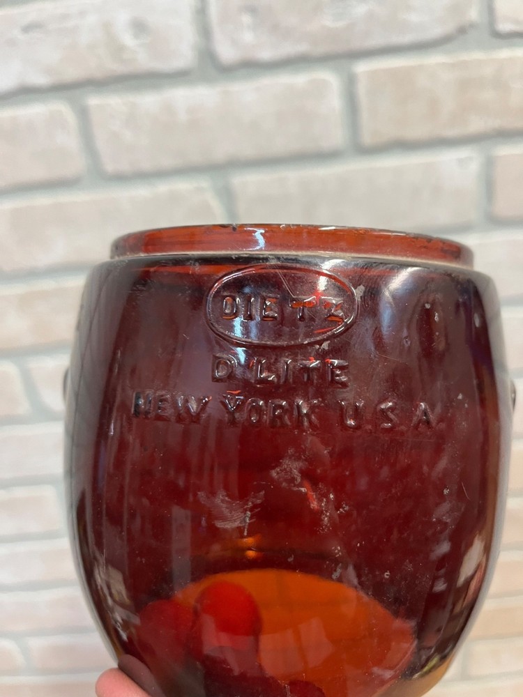 Dietz D-Lite Original Ruby Red Lantern Globe Replacement Part Loc-Nob H1