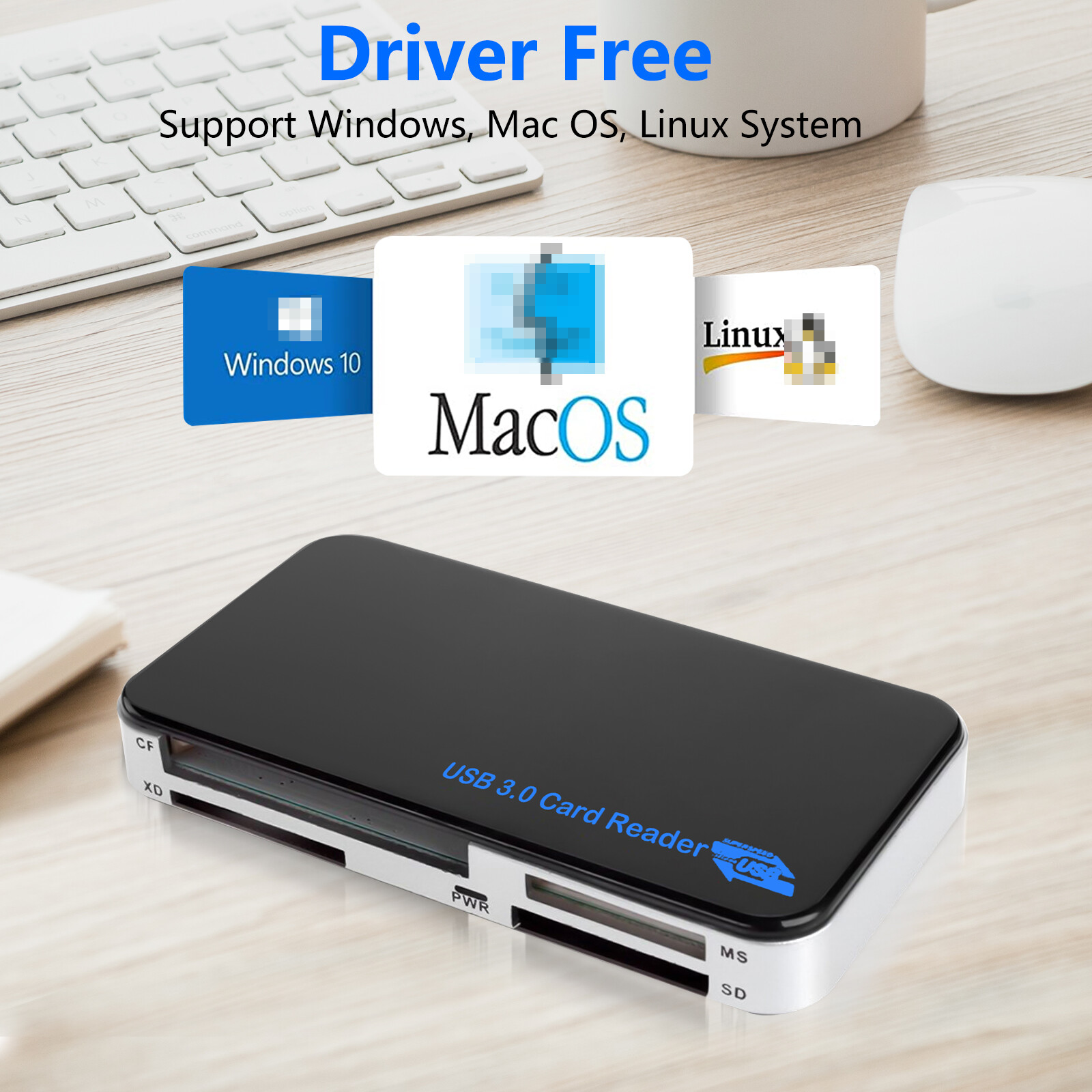 6 in 1 USB 3.0 Compact Flash Memory Card Reader Adapter 5Gbps for CF TF SD MS XD