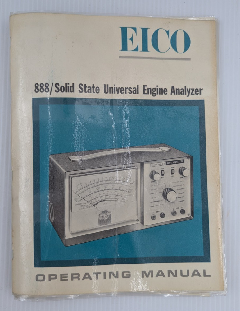 EICO Model 888 Auto Analyzer Engine Analyzer Meter Manual Untested As Is