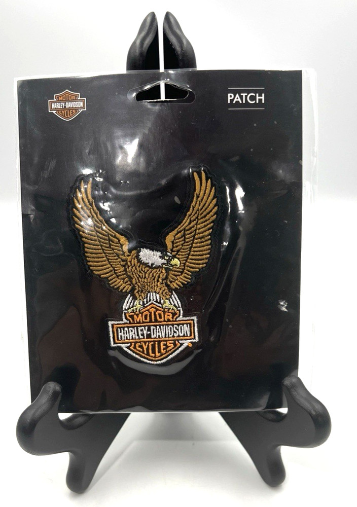 Harley-Davidson Eagle Bar & Shield Patch Gold Up Wings 3.25" NIP