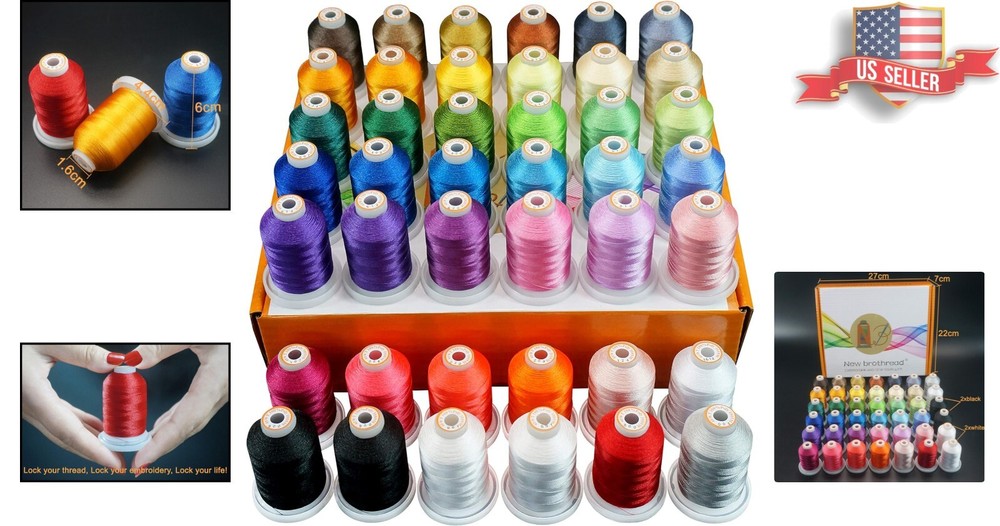 Professional-Grade 1000M Polyester Thread Kit - 42 Spools for Colorful Creations