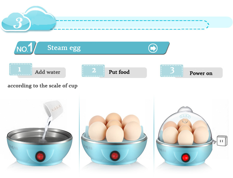 Multifunction Electric 7 Eggs Boiler Cooker Steamer Kitchen Cook