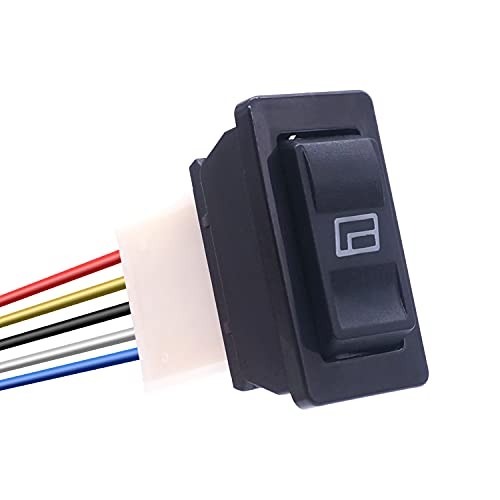 2Pcs 5 Pin Car Window Switch 12V 20A Control Power Window Lift With wire