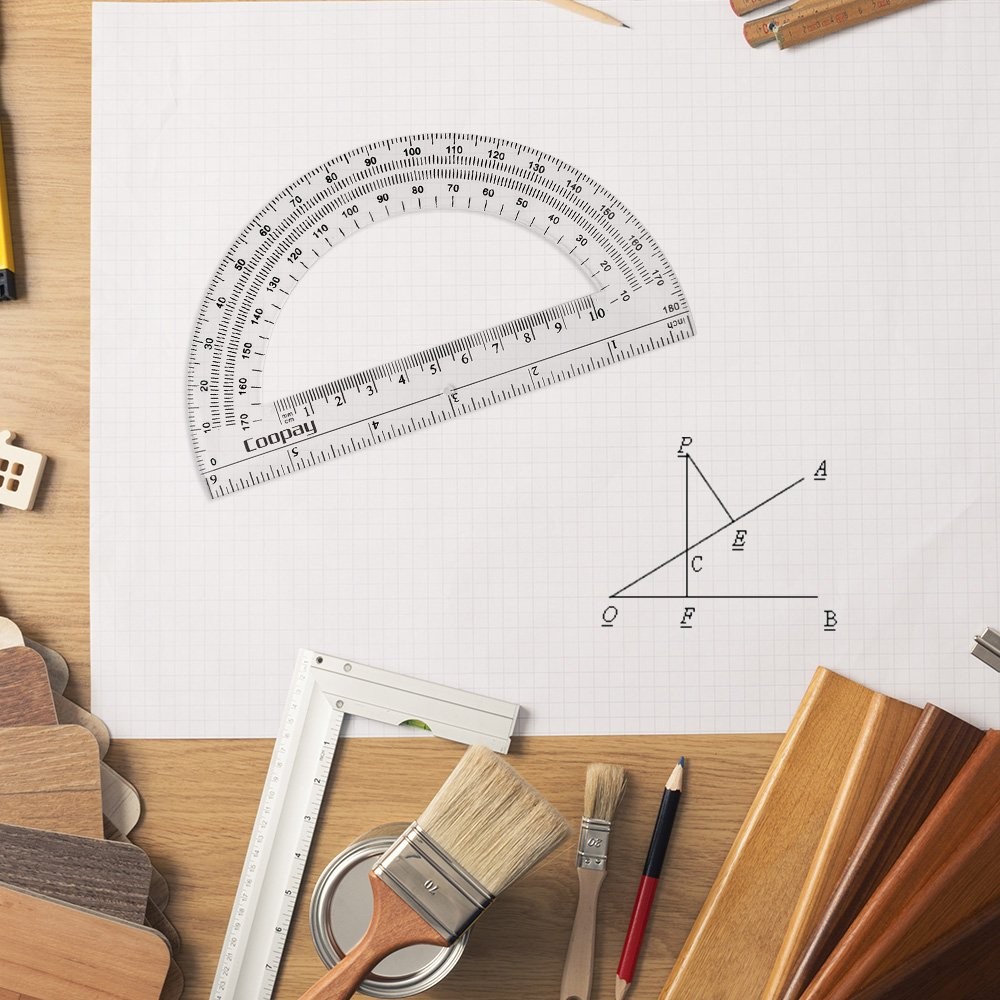 Plastic Protractors 24 Pack Student Math Clear Protractor Set 6 Inches