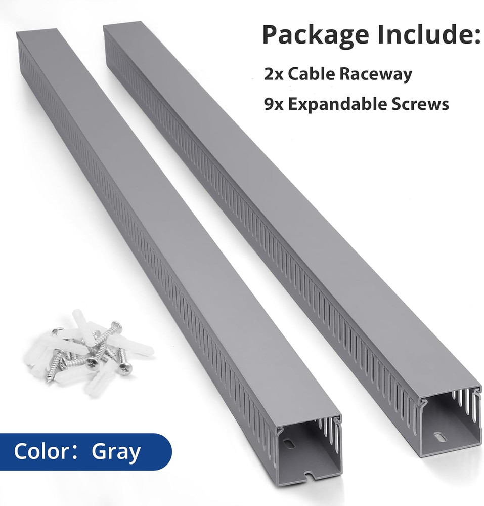 2X2In Server Rack Cable Management Raceway, Cable Duct Kit, Electrically Safe PV