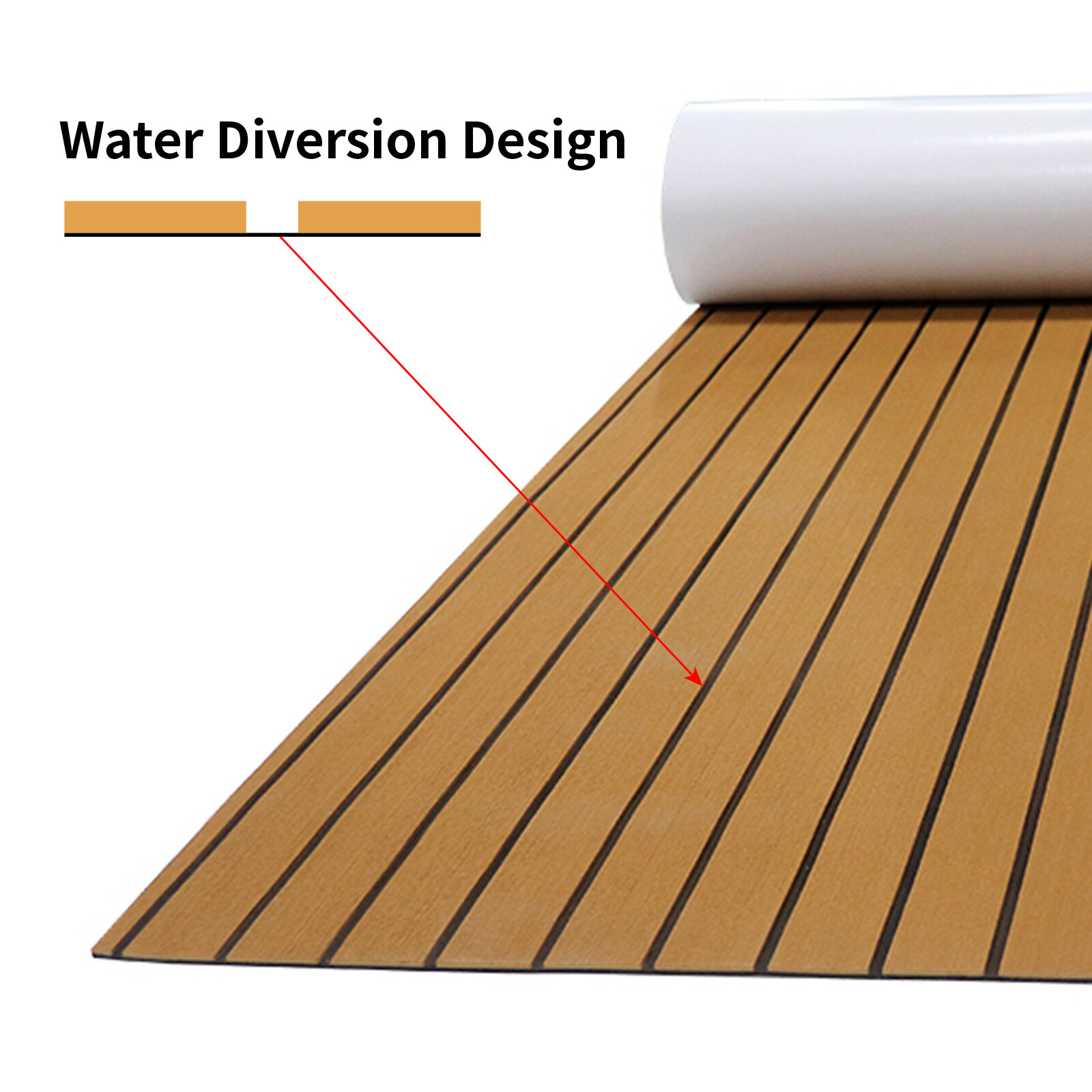 95" US Marine Boat Flooring EVA Foam Faux Teak Decking Sheet Sea Deck Yacht Mat