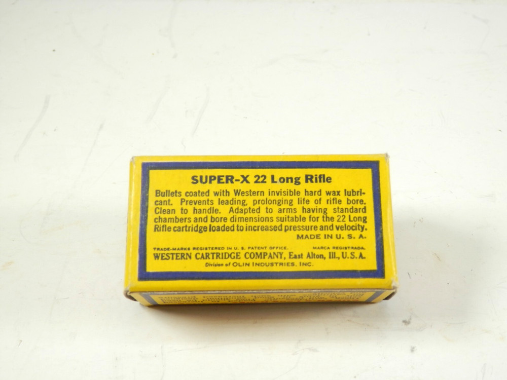 EMPTY WESTERN SUPER-X EMPTY .22 LONG RIFLE AMMO BOX