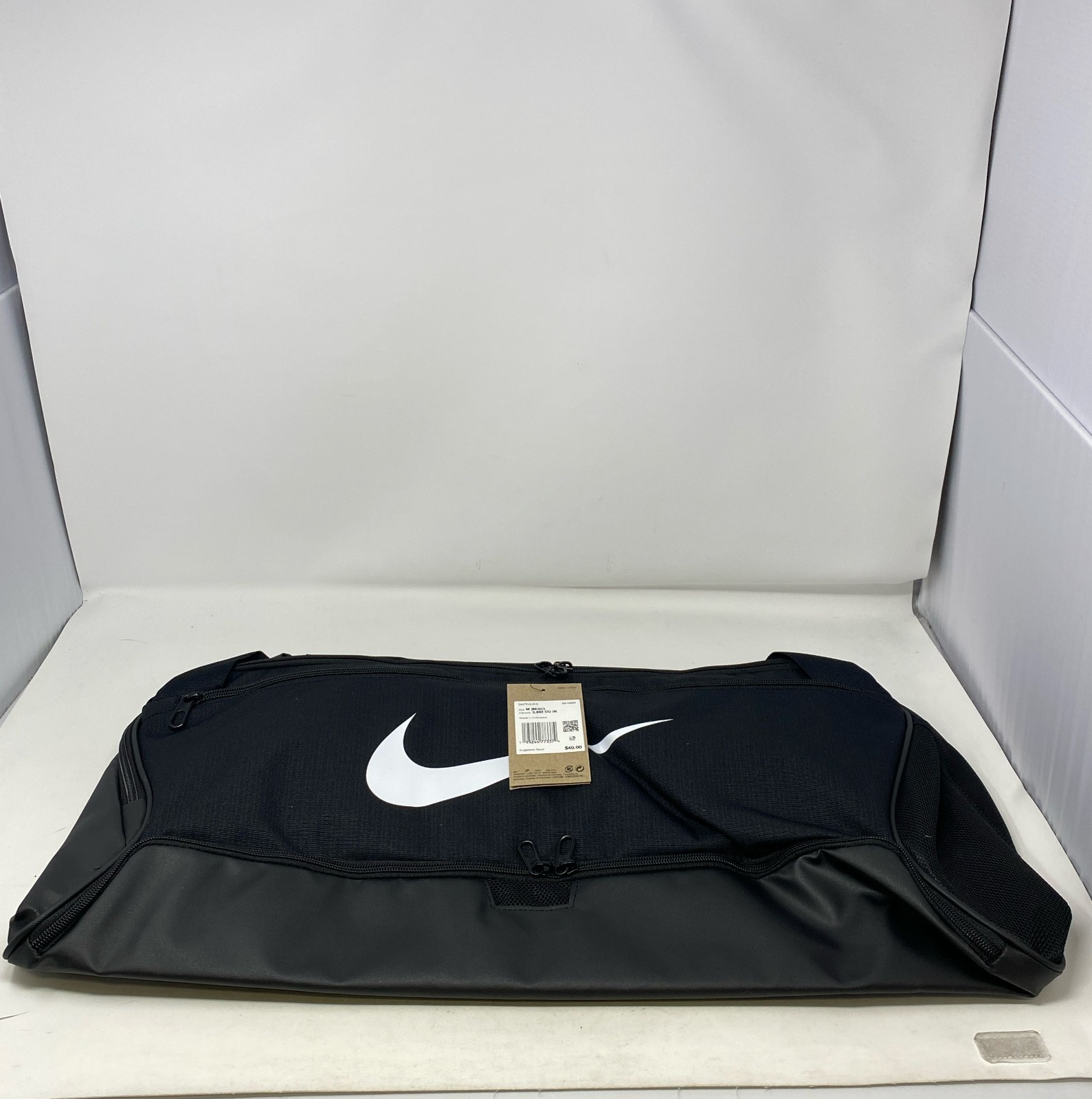 Nike Brasilia 9.5 Medium 60L Training Duffel Bag - Black/Black/White DH7710-010