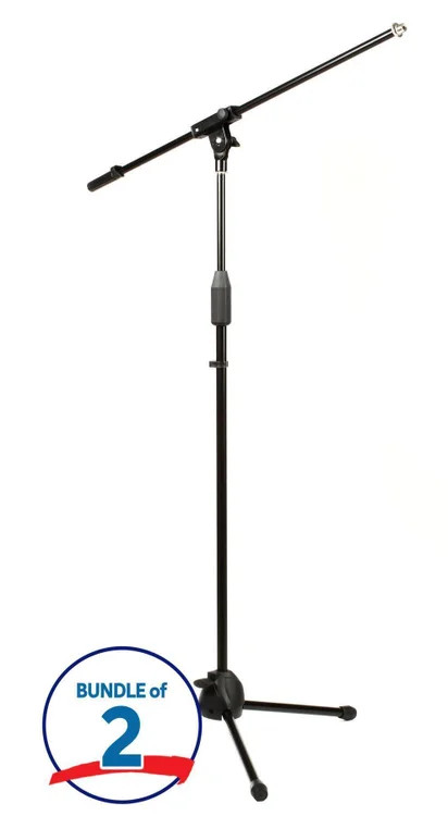 Rok-It Tripod Microphone Stand with Fixed Boom (2 Pack)