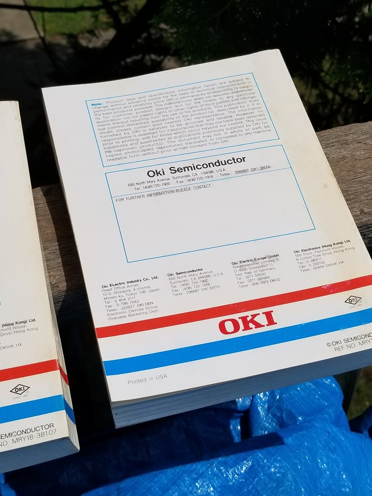 1 OF 2 VINTAGE ELECTRONICS BOOKS DATA OKI MEMORY 3RD EDITION 1987