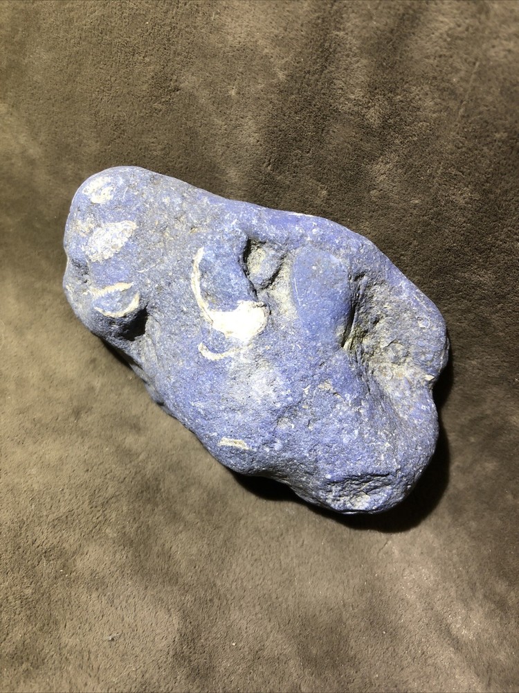 Lovely Blue Rock Gem Stone White Marbling Satin