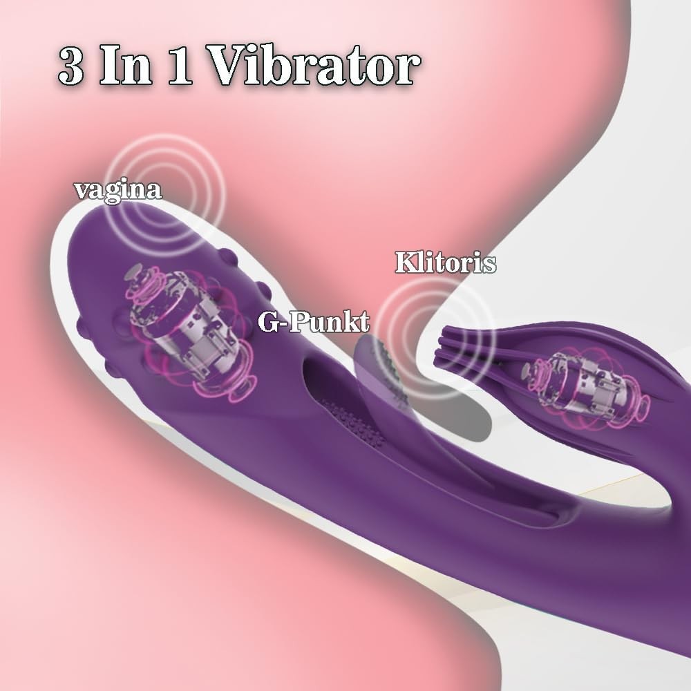 3 in 1 Rabbit Vibrator for Women - Multi-Function with Built-in