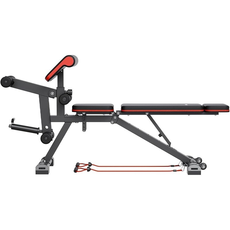Adjustable Weight Bench 800lbs Capacity Ergonomic Design Removable Preacher Pad