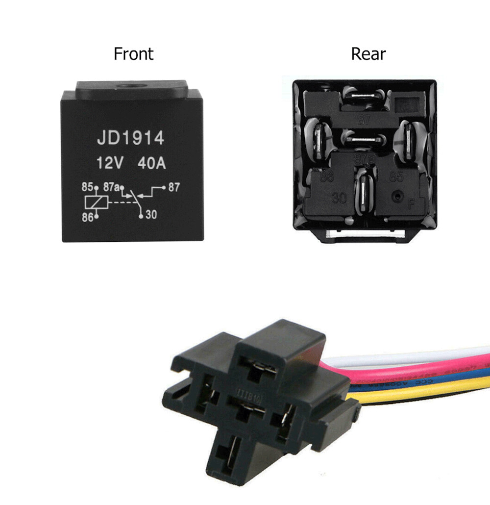 5* 5Pin Car Automotive SPDT Relay Switch Harness Socket Waterproof 40A 12V DC