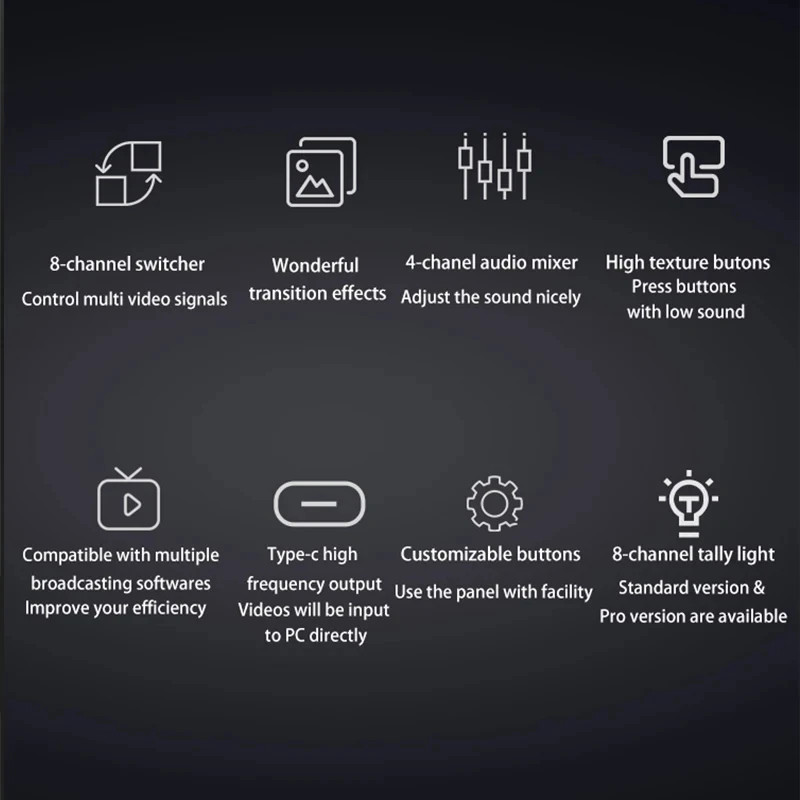 TYST vMix Mini Panel Pro Control Panel MIDI Video Recording Switchboard Switcher