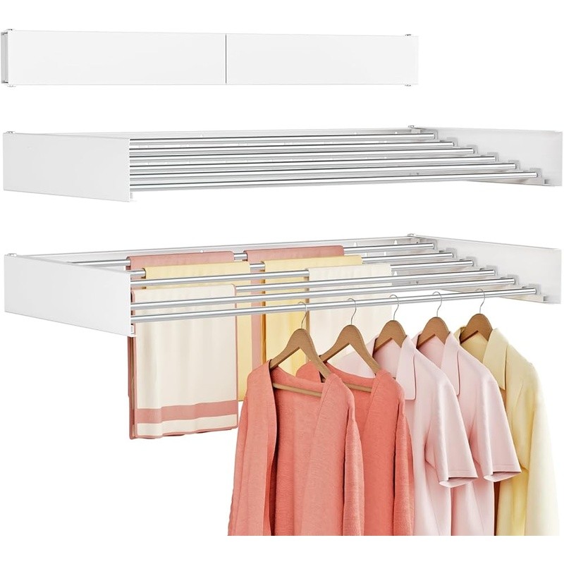 Wall Mounted Clothes Drying Rack Space Saving Foldable Heavy Duty Laundry Dryer