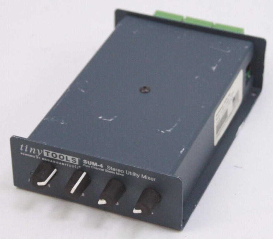 Tiny Tools (Broadcast Tools) SUM-4 Four Channel Stereo Utility Mixer NO ADAPTER