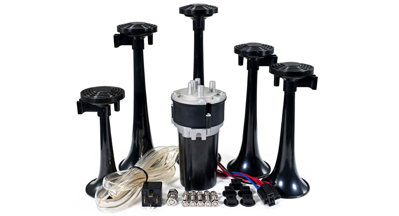 HornBlasters 'La Cucaracha' Musical Air Horn - 12V Festive Electric Air Horn Kit