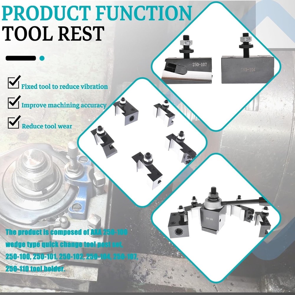 PISTON TYPE QUICK CHANGE TOOLPOST SET AXA 250-100 TOOL POST SET