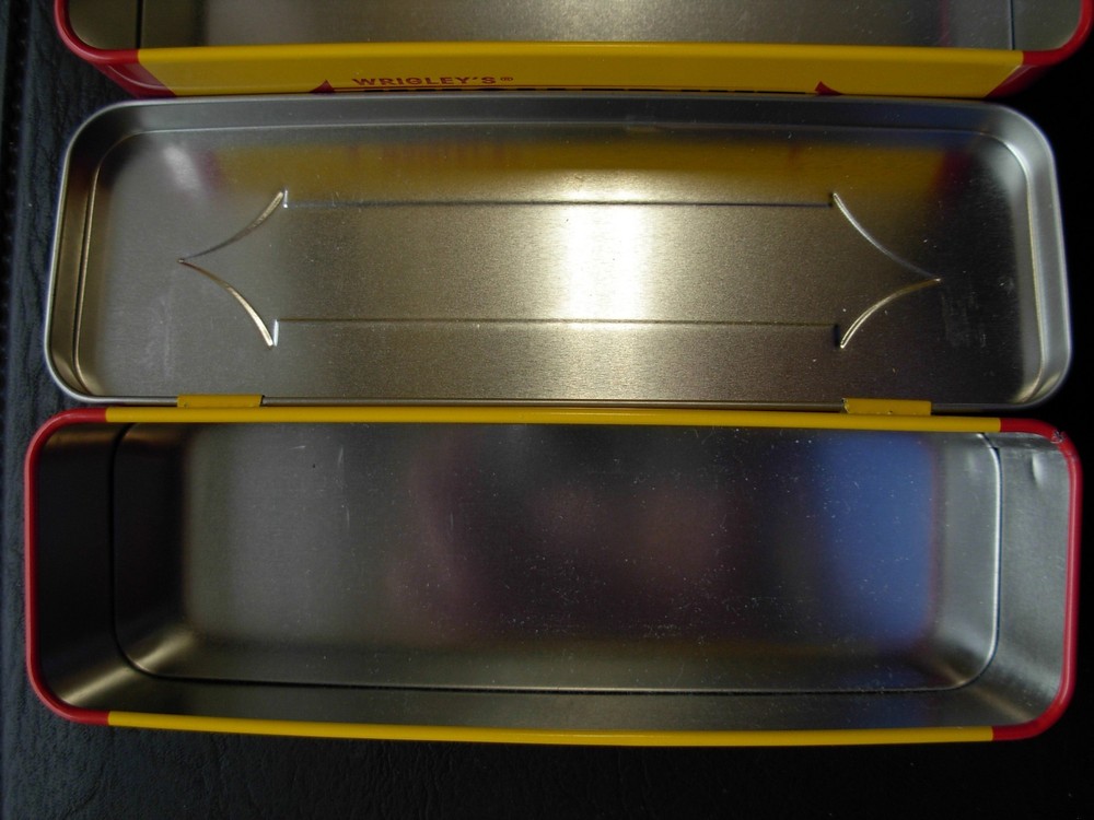 Three Wrigley's Juicy Fruit Tin Containers