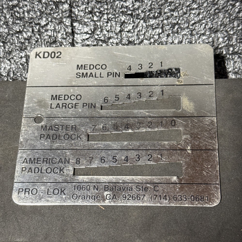 Pro-Lok Pin Key Decoder - Model: KD02 - Medco (small & Large) Master, American