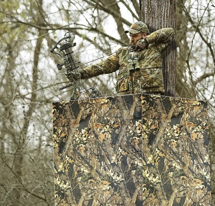 Hunting Tree Stand Blind Cover Camo 35" x 102" Blind 2 Person Stand for Deer New