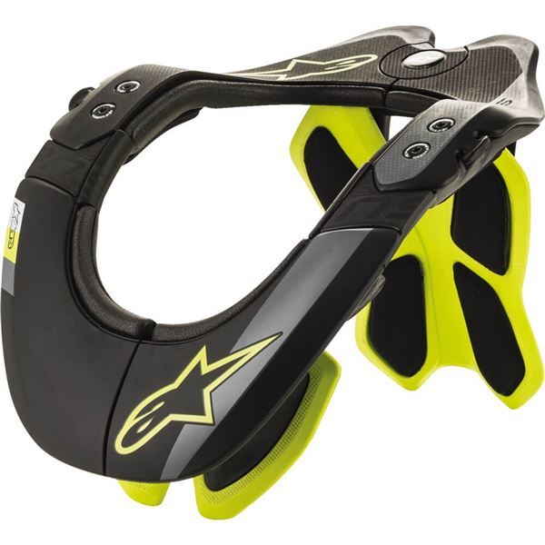 Alpinestars BNS Tech-2 Neck Brace - Black/Flo Yellow, All Sizes