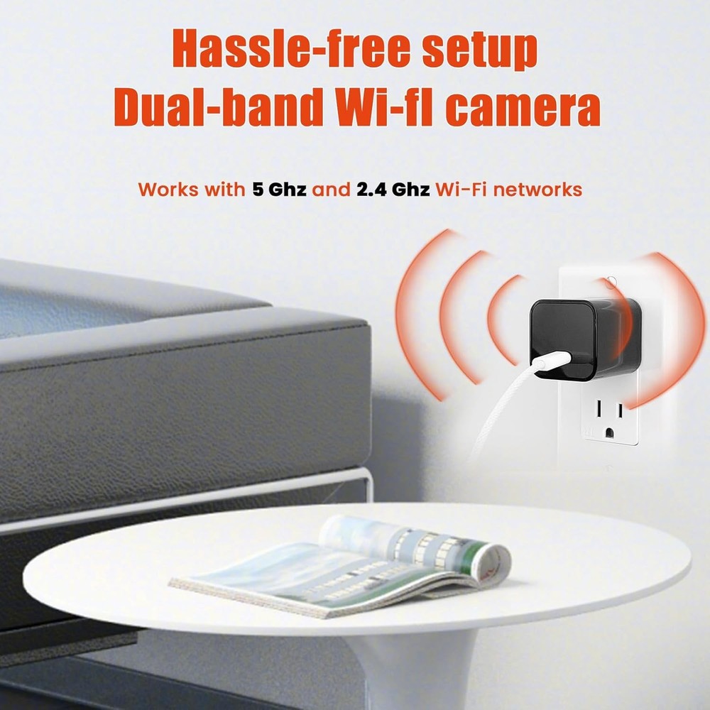 Mini 1080P Camera Charger - Wireless Camera - Wifi Tiny USB Charger Camera, 140-
