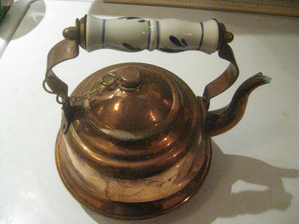 Copper Brass Tea Pot Vintage